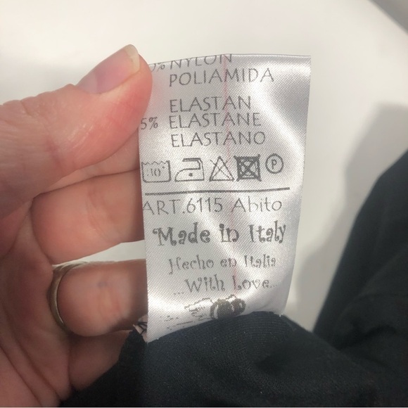 Tenax Italian Made Sheath Dress with Leather Trim, size 6 - Picture 9 of 13